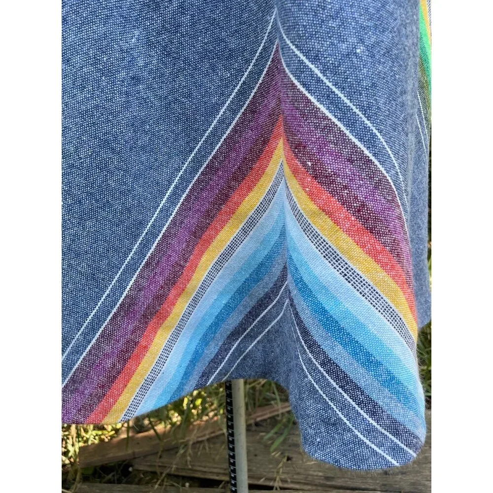 Vintage 1970's Rainbow Chevron Skirt Boho HIppy Size Small - Picture 5 of 15